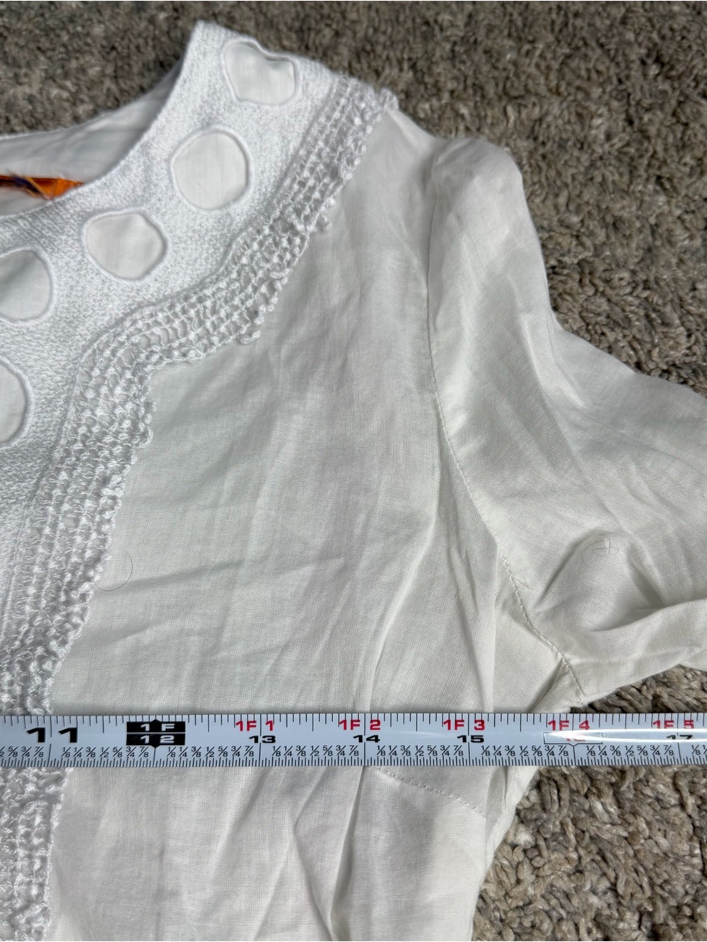 Tory Burch 100% Cotton Long Sleeve embroidered Top 2 XS white Shirt Blouse - Picture 8 of 11